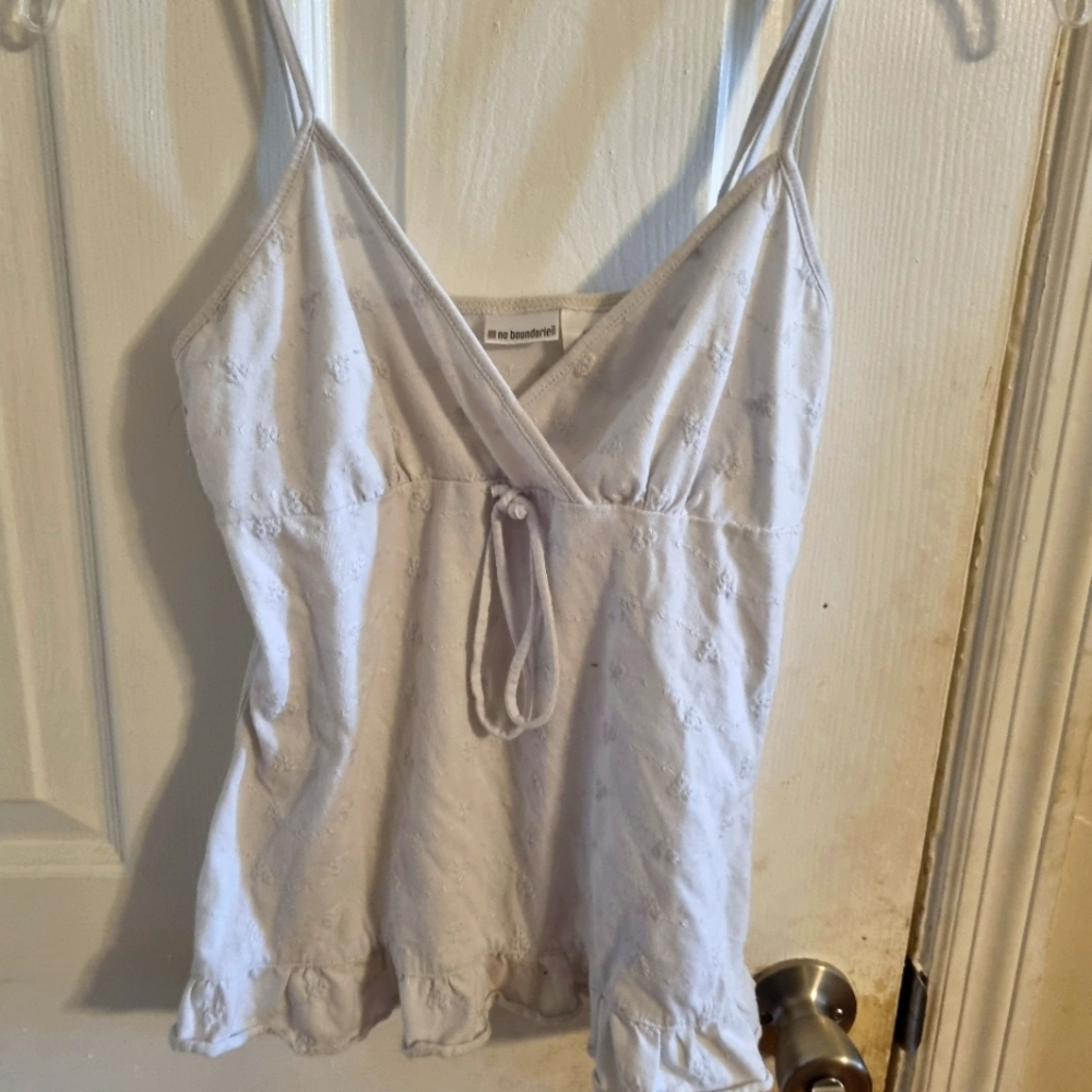 White cami deep V